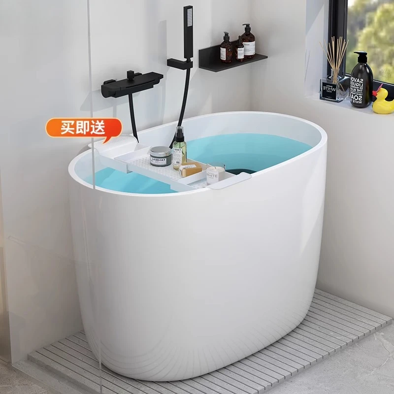 

Deep soaking small bathtub small apartment acrylic mini small independent sitting mini mobile bathtub adult