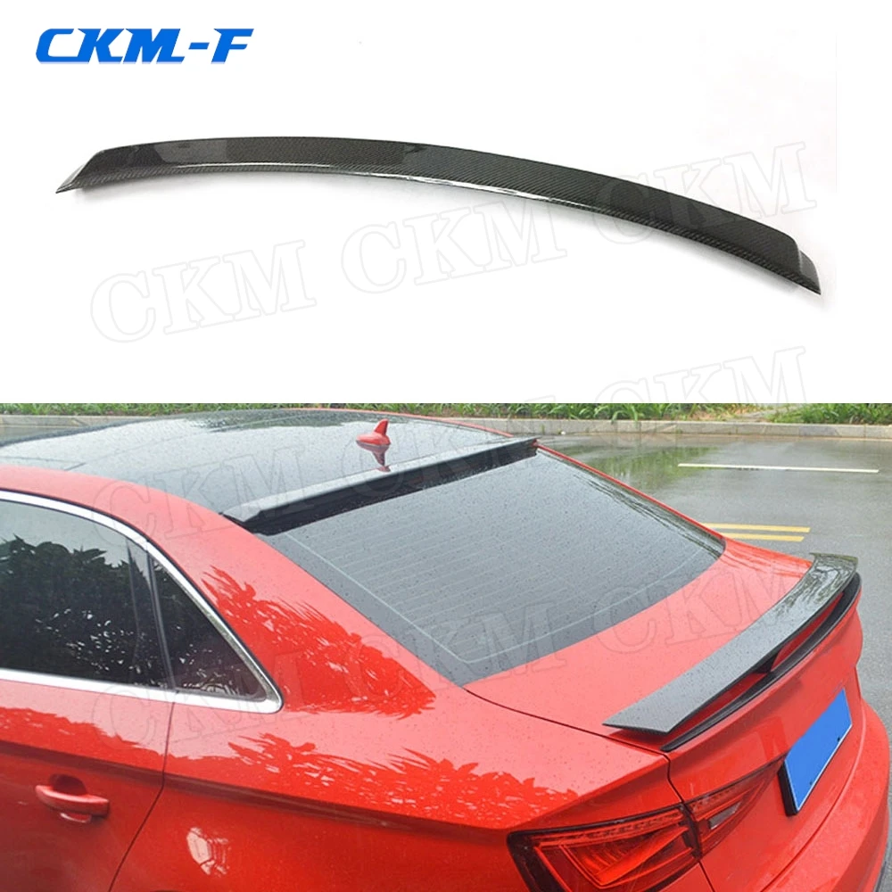 

Carbon Fiber / FRP Rear Roof Spoiler Window Trim Wings for Audi A3 S3 Sedan 4 Door 2014 - 2019 Car Styling