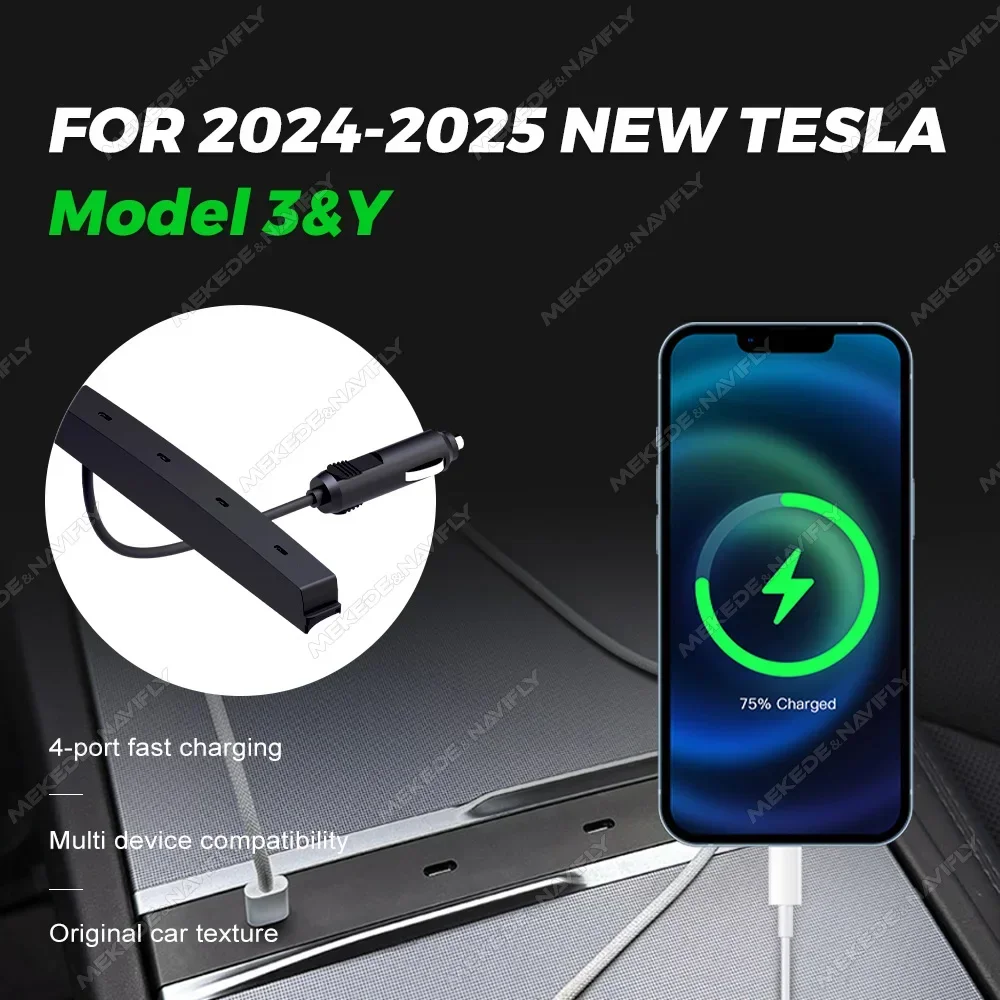 HUB для Tesla 2025, новая модель Y, док-станция TypeC, модификация зарядного устройства Model 3 Highland 2024, автомобильный центральный расширитель, аксессуары
