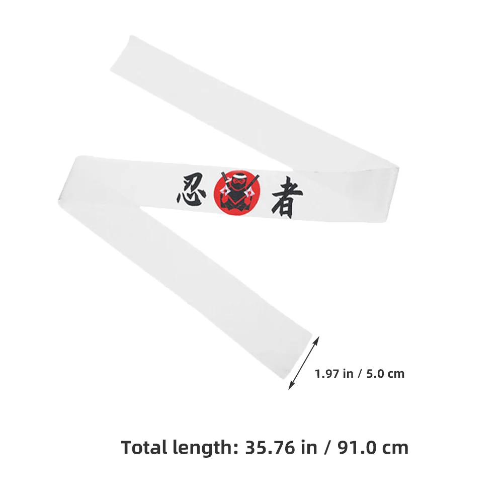3pcs Ninja Headbands Japanese Design Hachimaki For Karate Samurai Sports Costume Party Cosplay Accessory Headwear For Men Women