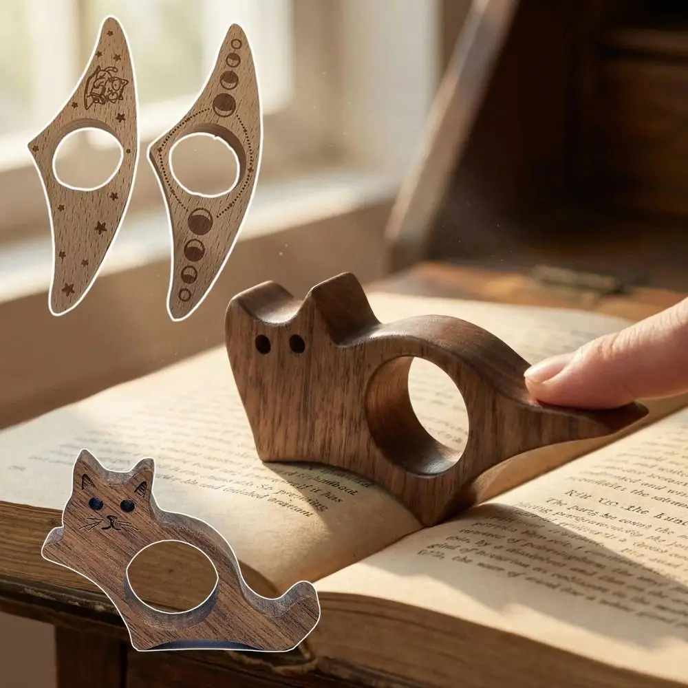 One Hand Operation Thumb Page Holder Page Turning Fixed Fast Reading Aid Page Holder Bookmark Finger Hole Thumb Support