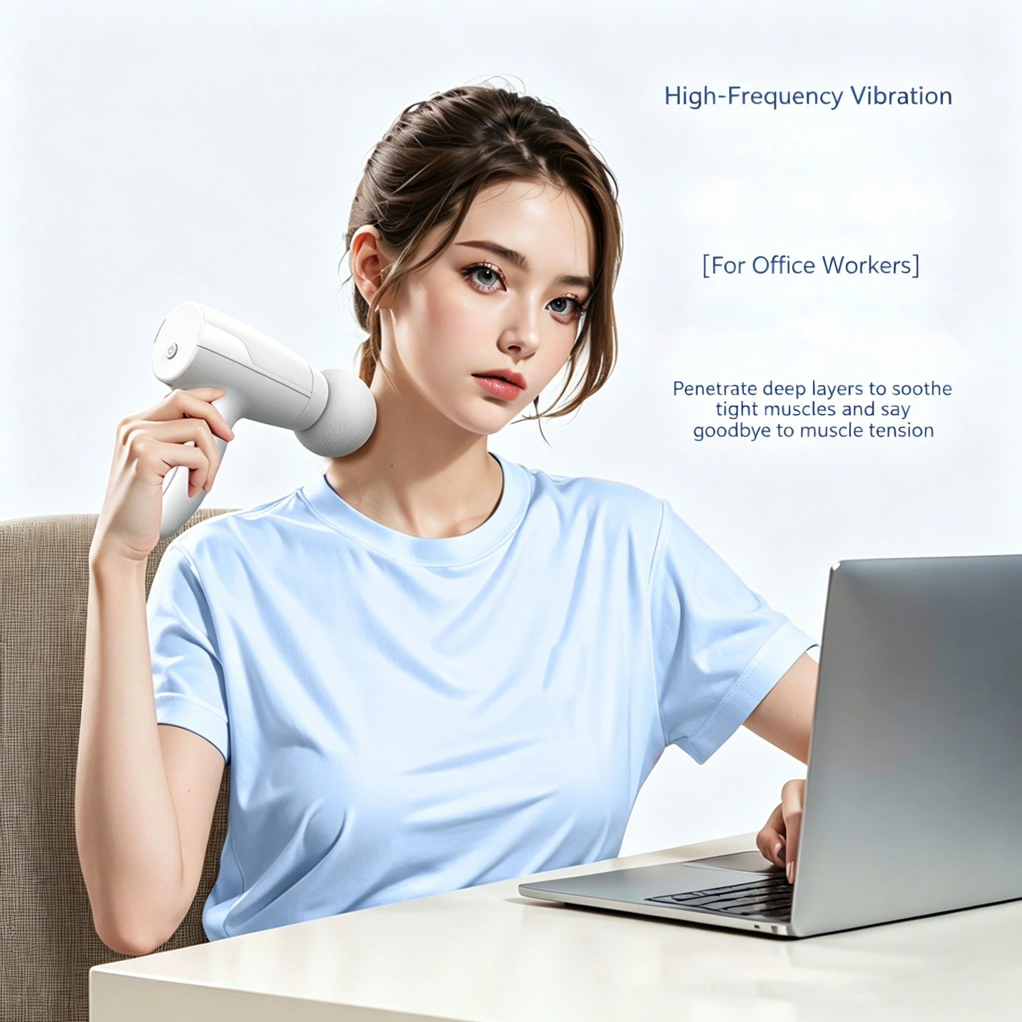 Professional Mini Fascia Gun Muscle Massager Type C Charging 3 Speeds High Frequency Vibration For Men Women Fitness Relaxation