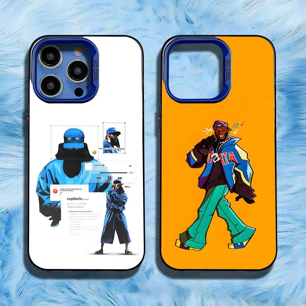 

Euphoria K-Kendrick L-Lamar Phone Case For iPhone 16,15,14,13,12,11,Pro,Max,Plus,Mini,SE Anti Fall Blue Matte Hard Bumper