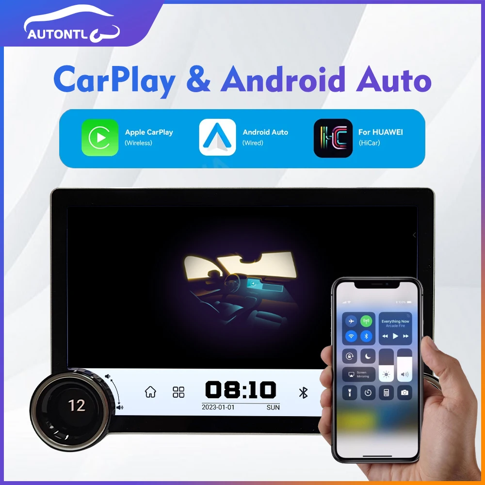 11.8” 2K Android 13 Car Universal Multimedia Player with Android Auto GPS Navigation Carplay Double Knob Car Audio Stereo Radio