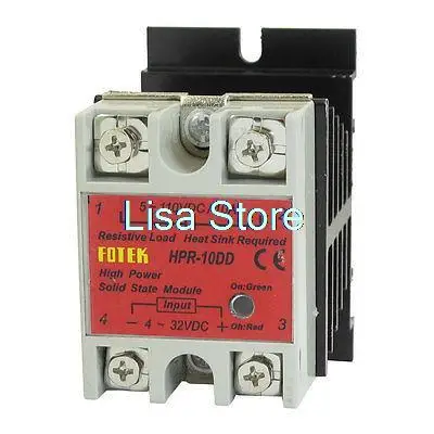 Single Phase Solid State Relay HPR-10DD 10A 4-32V 5-110V DC w Heat Sink