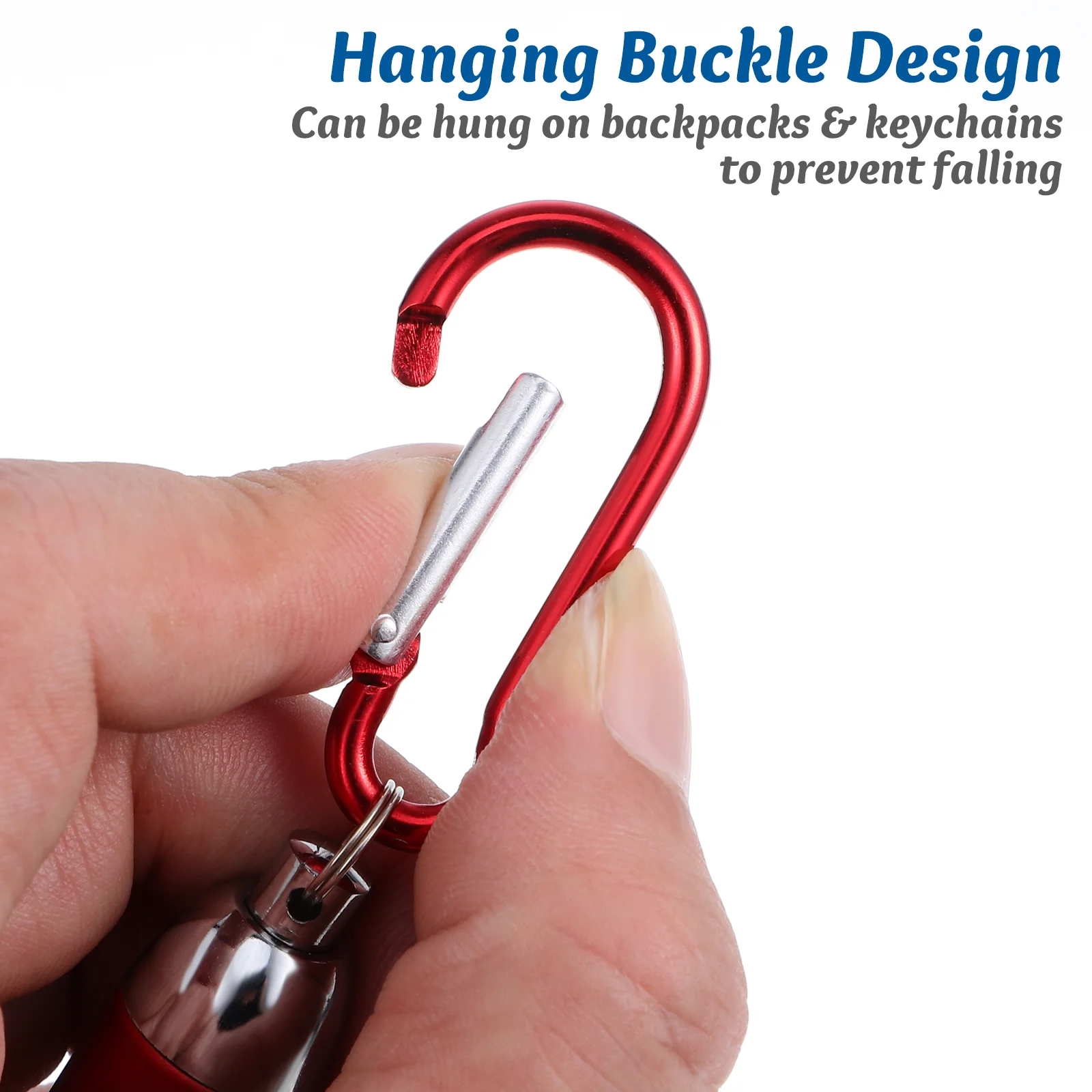 12 PCS Mini Flashlights Keychain Climbing Hook Keychains Creative Torch Outdoor Camping Small Travel