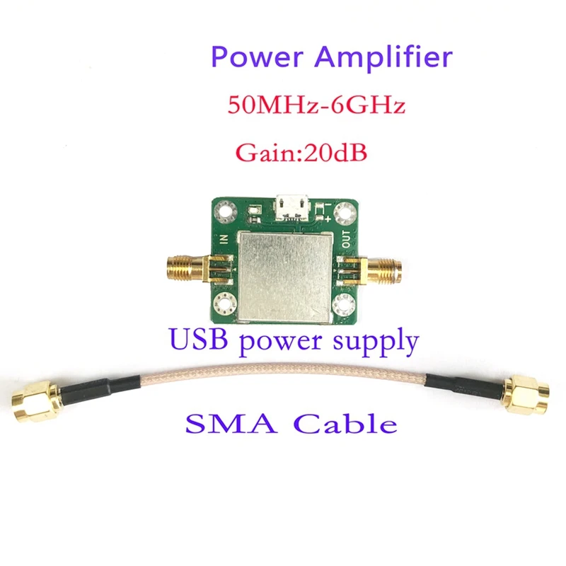 50M-6Ghz Low Noise RF Power Amplifier Board Ultra Wideband Gain 20Db 85Ma 5V Electrical Equipment Supplies