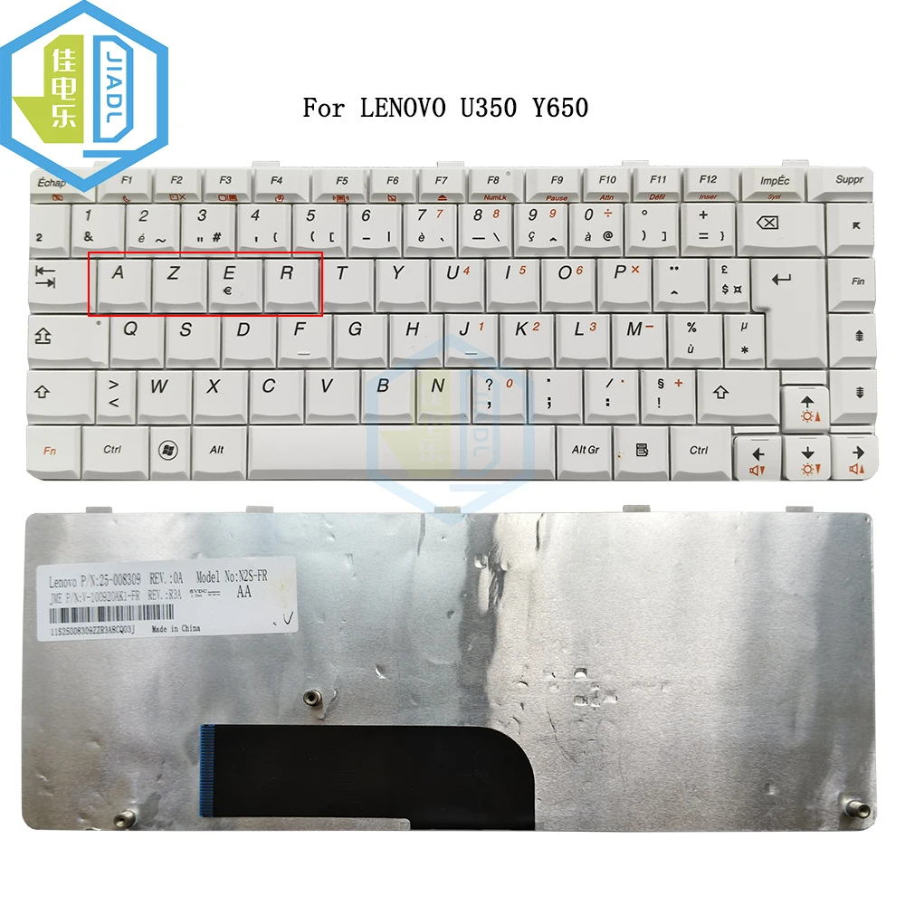 

Клавиатура FR SP для Lenovo Ideapad U350 U350A Y650 Y650A N2S-FR N2U-SP 25-008309, белые колпачки для ноутбука Teclado