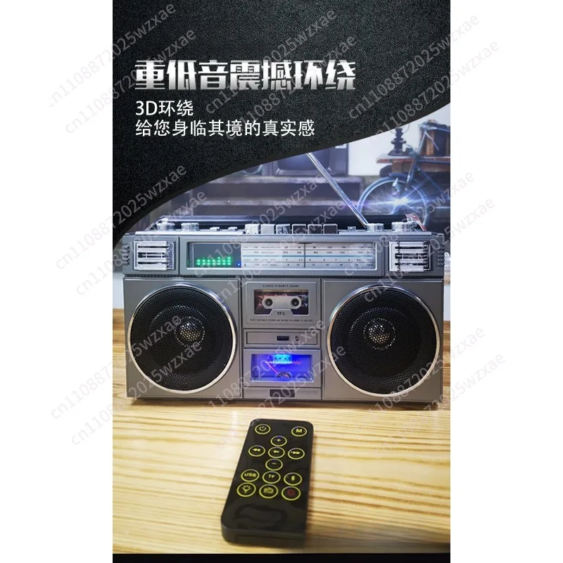 Retro Bluetooth Speaker Stereo Subwoofer Plug-in Card Audio Portable Subwoofer USB High Sound Quality view 6