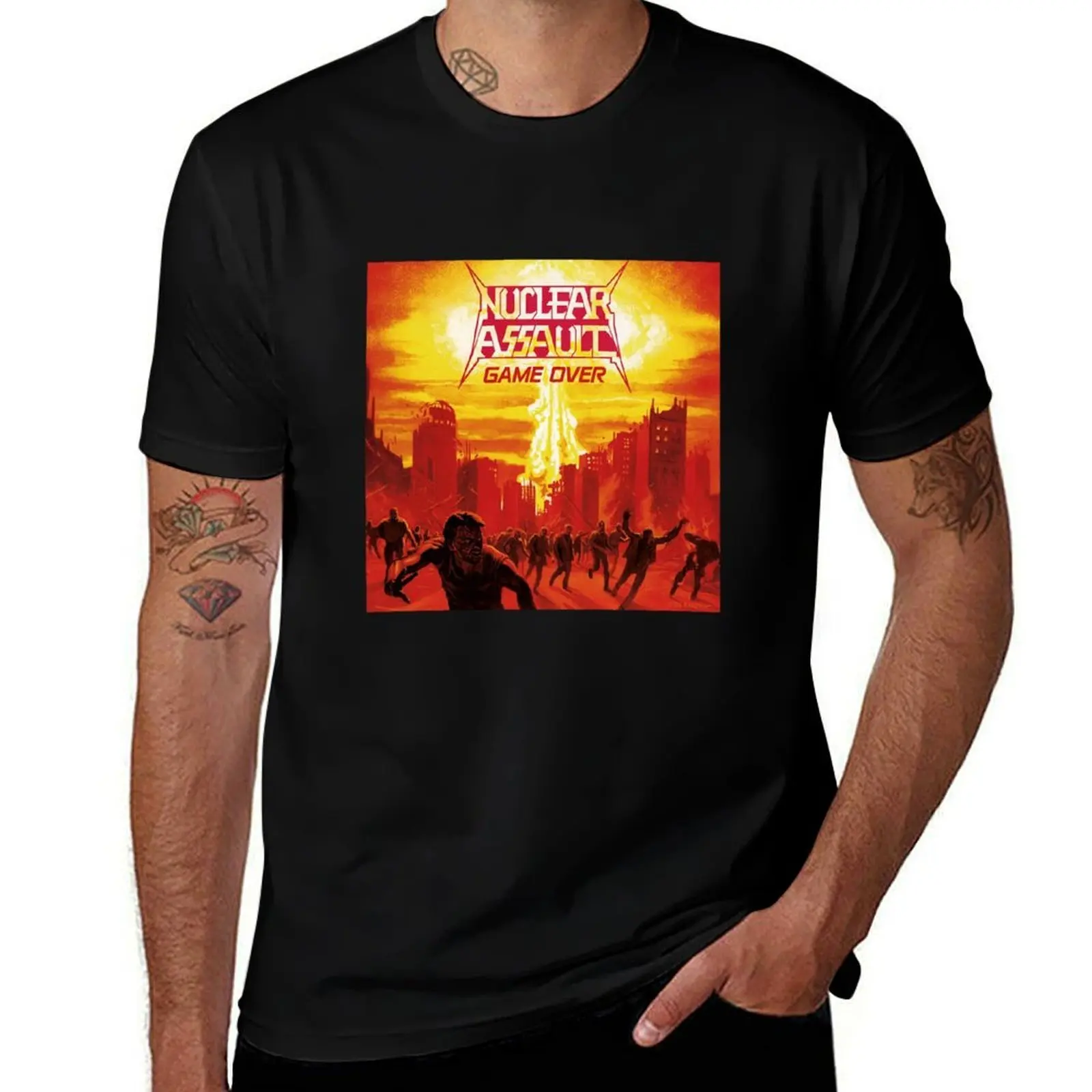 

game over nuclear assault T-Shirt vintage clothes anime clothes custom t shirt men workout shirt