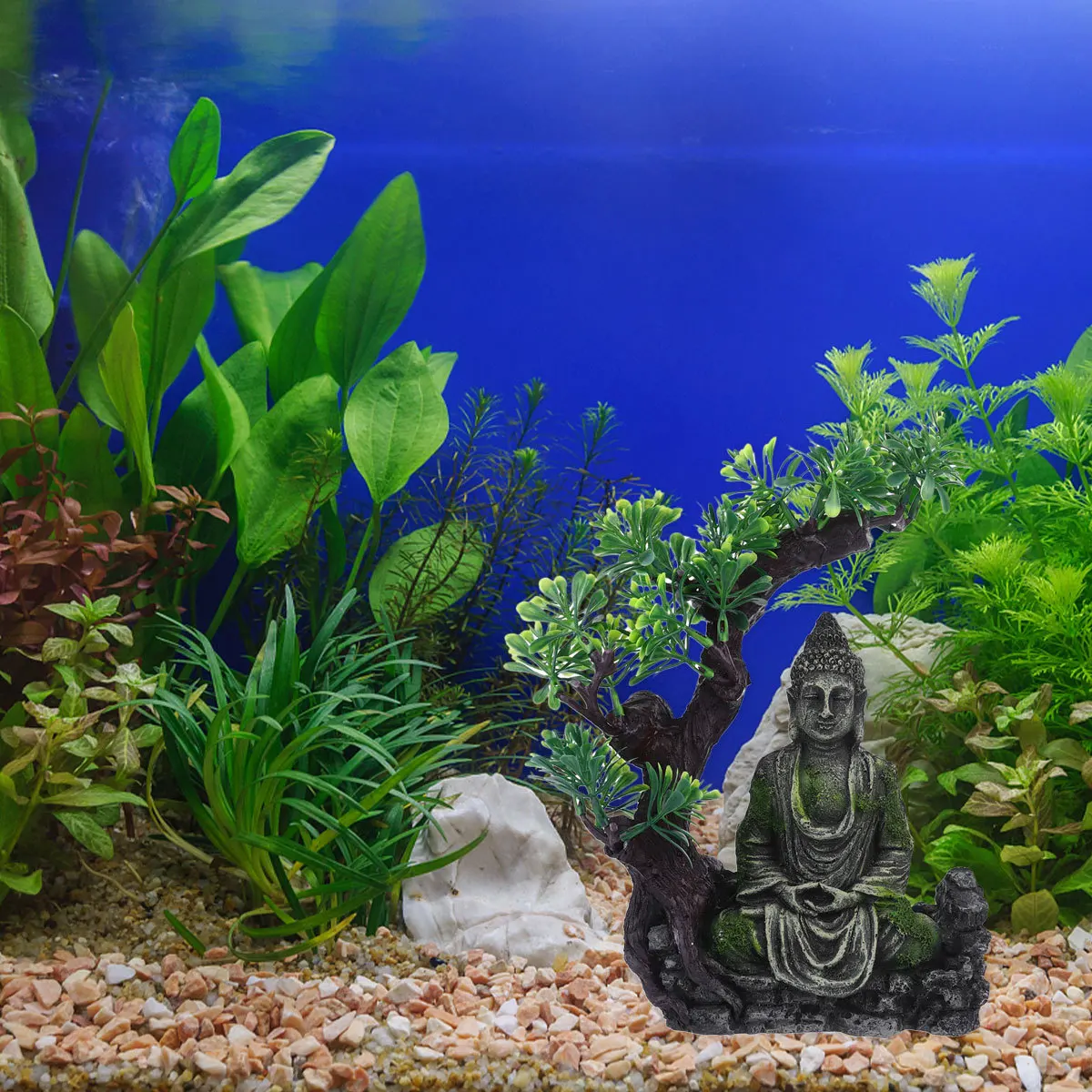 

Resin Buddha Aquarium Decoration Detailed Fish Tank Ornament Natural Landscaping Resin Crafts for Freshwater Saltwater