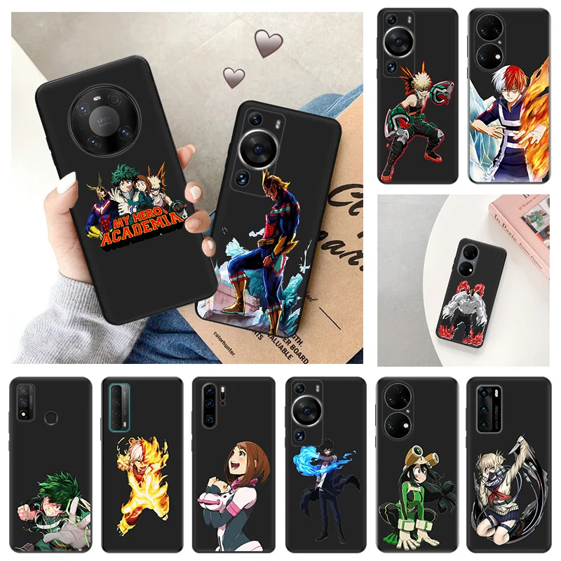 Ultra Thin Soft Case For Huawei P40 P30 Lite P20Pro P Smart Moto G200 G30 G31 One Fusion My Hero Academia Black Color Back Cover