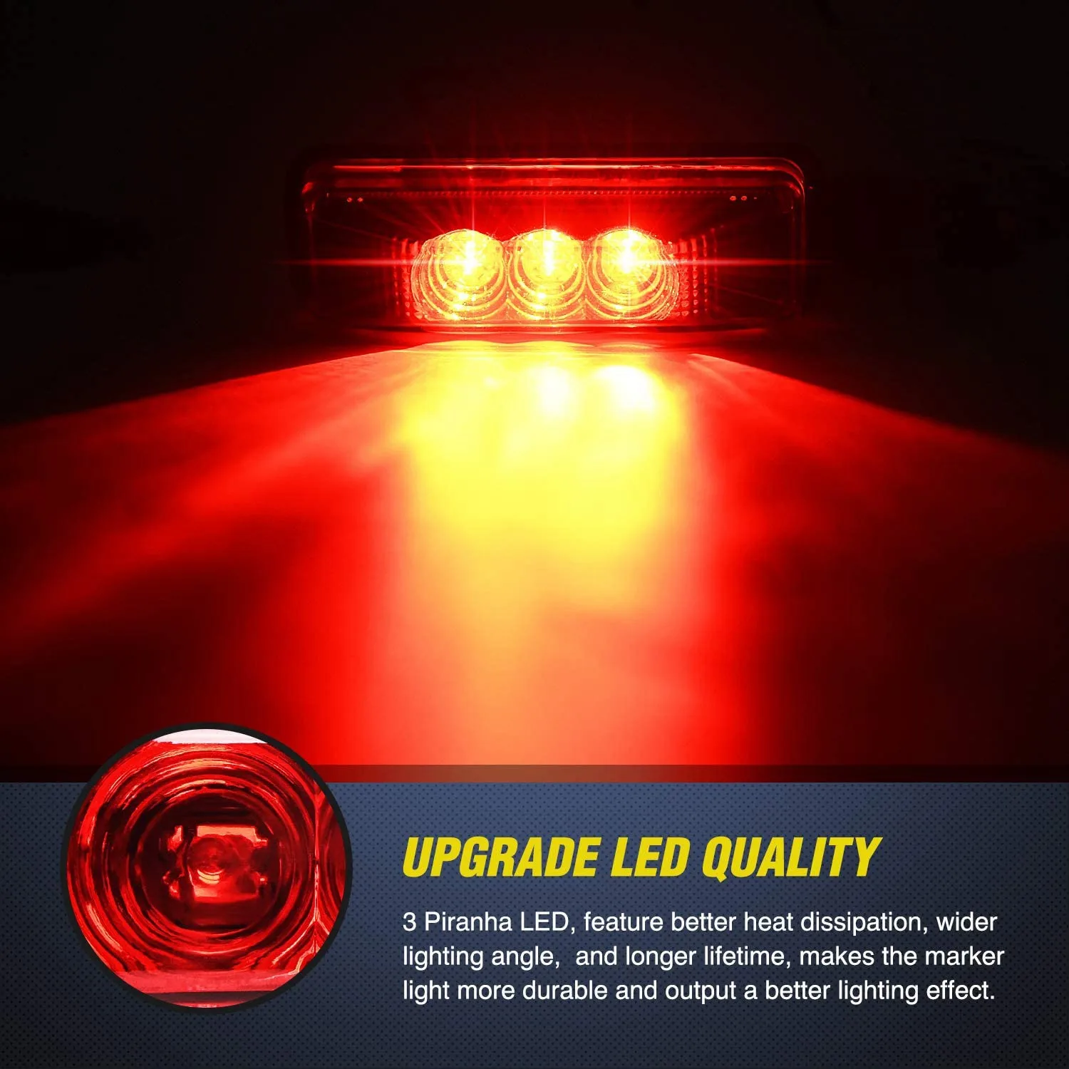 

2PCS 24V 3.9Inch 3 LED Truck Trailer Red Light Front Rear LED Side Marker Lights Clearance Indicator Lamp WaterproofJAS
