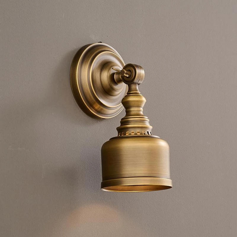 

Clear Glass Old Copper Brass New Style Wall Lamp Parlor Bedside Stairs Hotel Bedroom Indoor Lighting Sconce