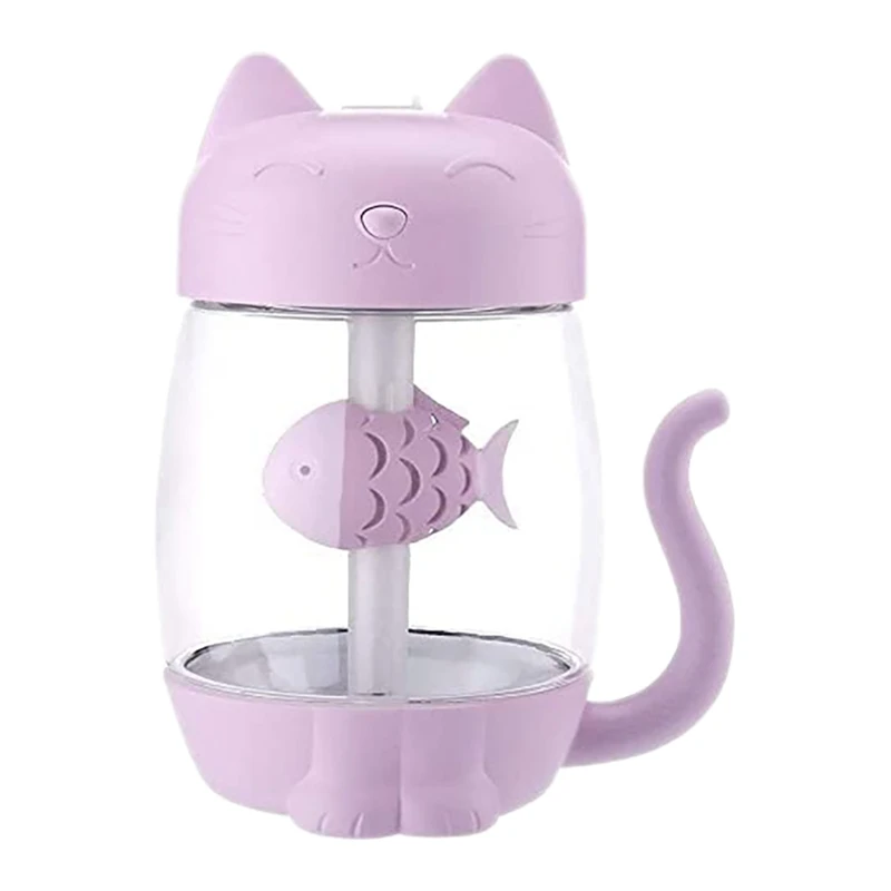 

350ML USB Cat Air Humidifier Cool Mist Adorable Mini Landscape Humidifier Mini USB Fan For Home Bedroom Office Car