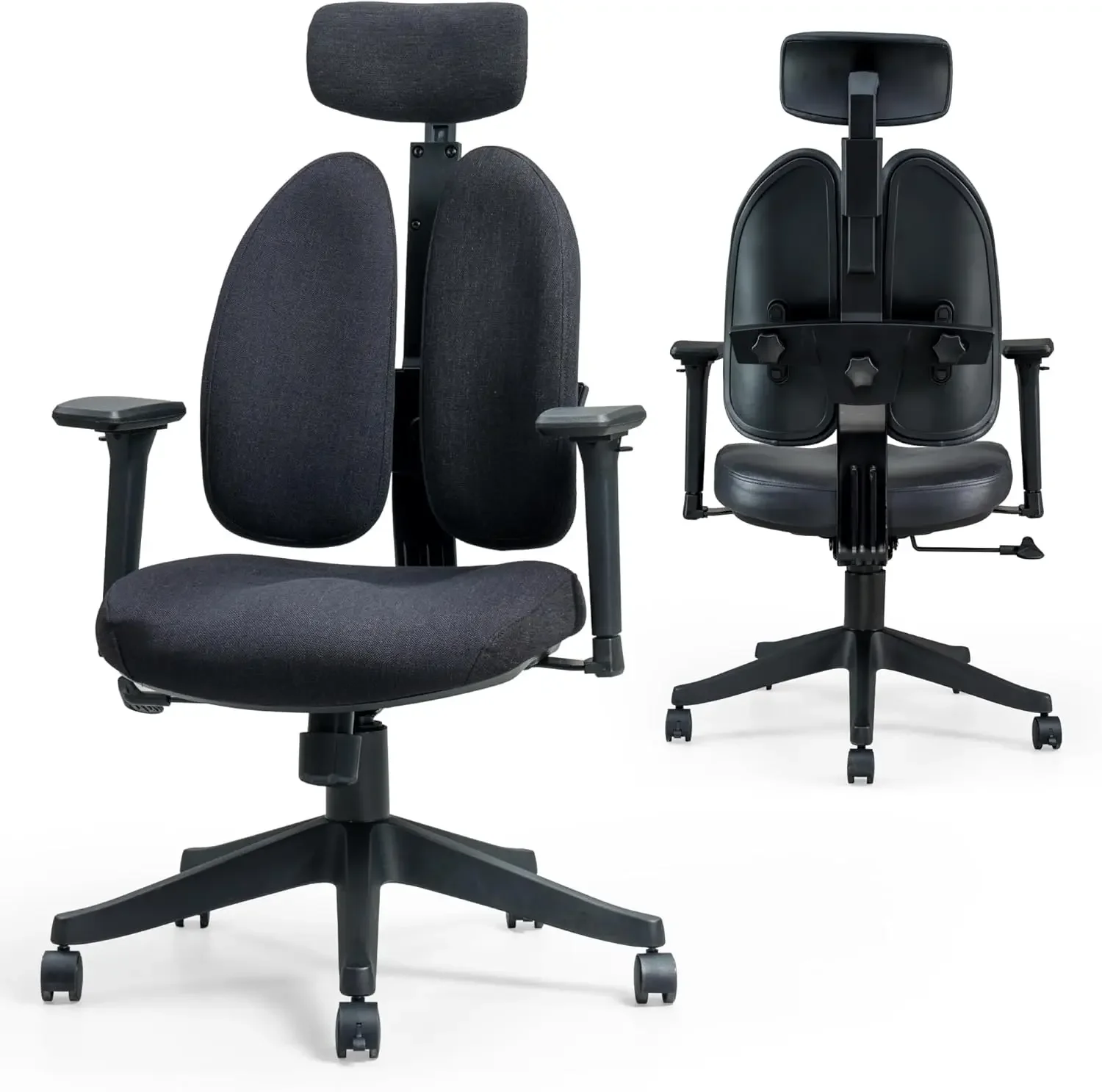 Silla de oficina ergonómica con respaldo doble, sillas de escritorio para oficina en casa, cómoda silla giratoria para computadora con soporte lumbar dinámico