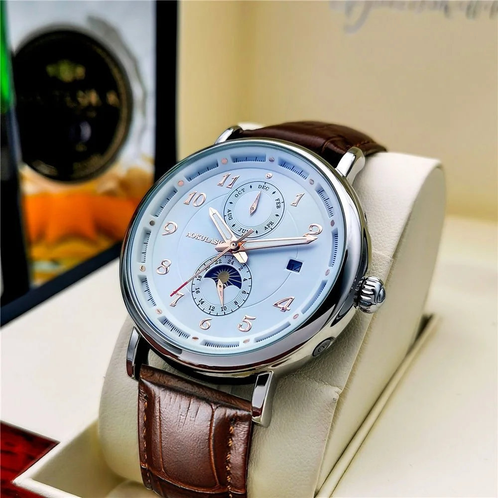 Luxury Men's Mechanical Watch, Fully Automatic, Skeleton Design, Fashionable, Business Casual, Niche, Versatile, Stylish, Trendy Men's Wristwatch, Best-Selling Watch, Top Choice for Men's Gifts, Branded Watch, Preferred Gift Brand, Men's Watch in European, American, Japanese, and Korean Styles