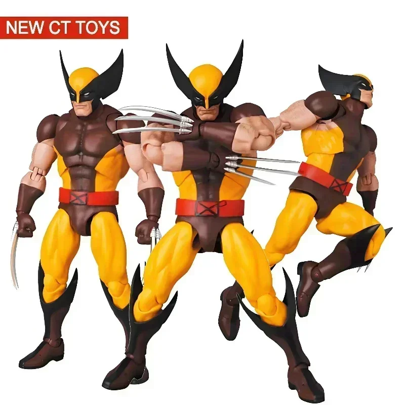 Em estoque ct brinquedos mafex 096 wolverine figura marrom quadrinhos x-men figura de ação mafex 138 shf anime estatueta ko modelo brinquedo crianças presentes
