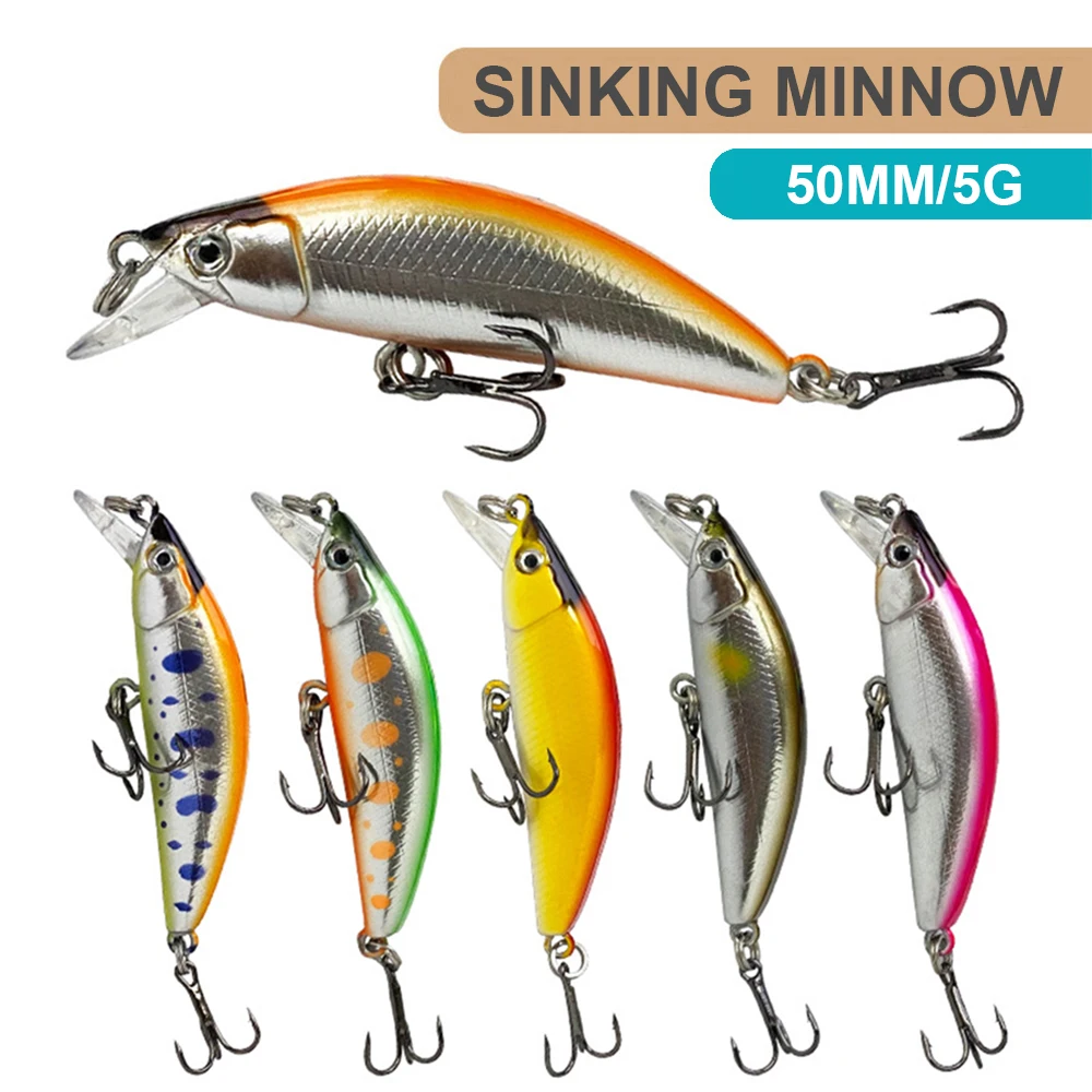 5cm 5g Fishing Lure Micro Minnow Wobbler Sinking Artificial Hard Bait Jerkbait Small Stream Decoy Fake Bait For Trout Bass MN703