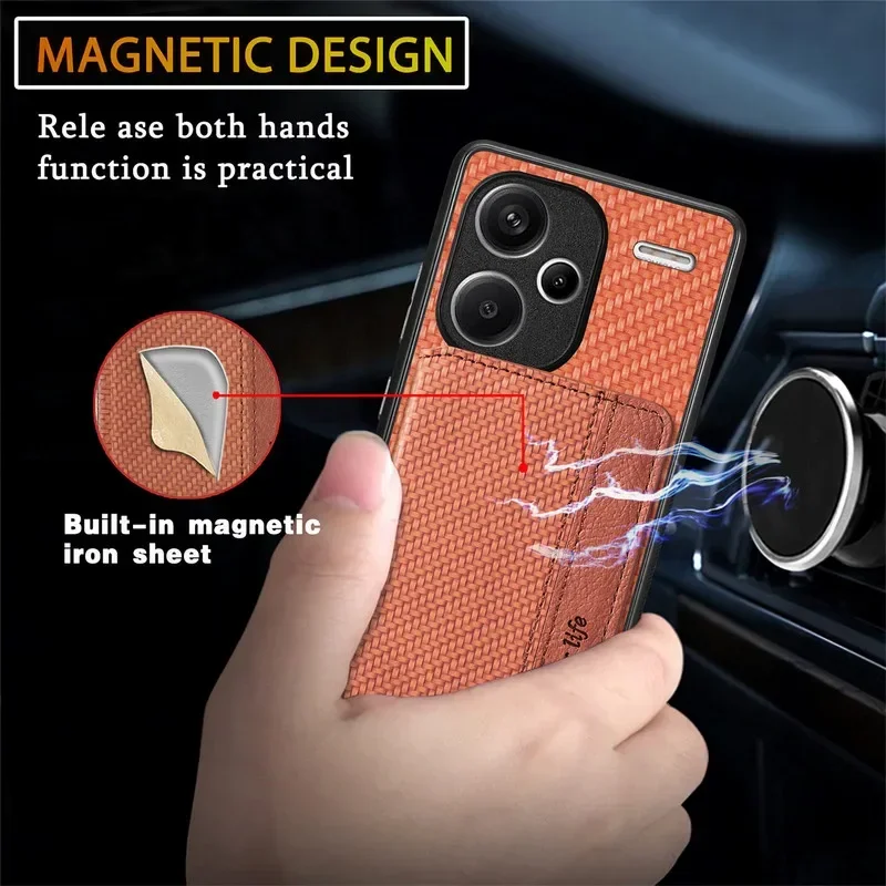 For Xiaomi 15T 14T 13T Redmi Note 13 14 Pro Plus 5G 4G RFID Leather Wallet Back Case For Poco F8 Ultra F7 X7 X6 F6 M6 Pro Cover