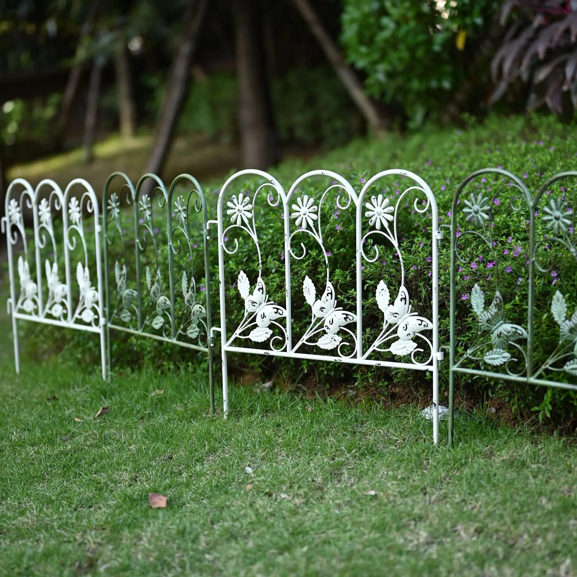 HYS Modern Simple Wrought Iron Small Fence Climbing Vine Shelf Outdoor Garden Garden Plant Climbing Flower Shelf
