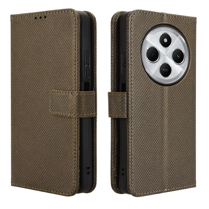 Voor Xiaomi Poco M7 5G Luxe Flip Diamant Patroon lanyard Kaart Tas Zakelijke Portemonnee Case Leer voor Redmi 14C 4G Telefoon Case