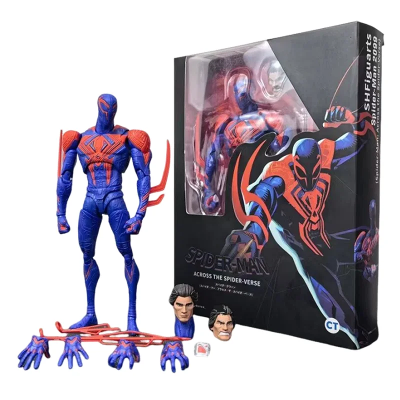 Spiderman 2099 Ct Action Figure Across The Universe S.H.Figuarts Miguel O'Hara Spiderman Shf Beeldje Speelgoed Twee Hoofden Gift