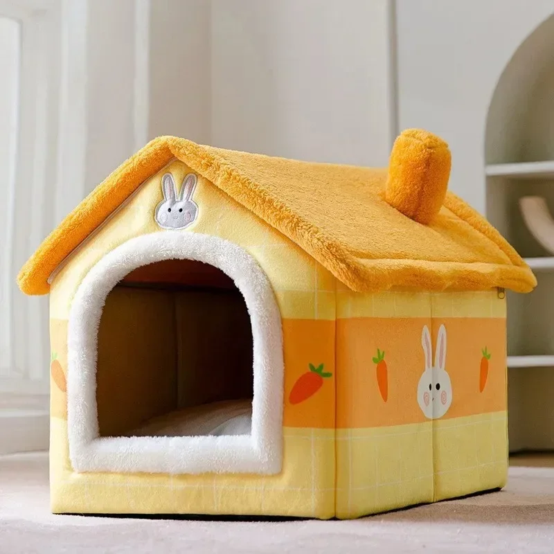 Foldable Cat House Outdoor Pet House for Small Dogs Kitten Puppy Cave Nest with Pets Pad Dog Cat Bed Tent Supplies