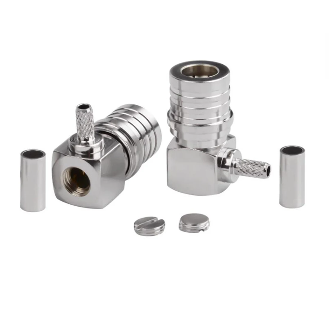 1pc QMA Male Plug RF Coax Connector Right Angle RA Crimp for RG316 RG174 Cable Nickelplated NEW
