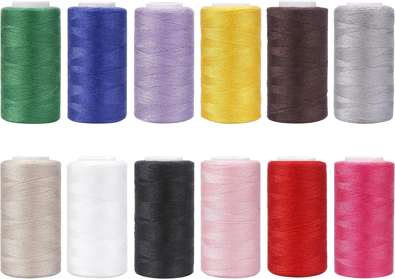 12Pcs Polyester All-Purpose Sewing Threads Prewound Embroidery and Sewing Machine DIY Embroidery Thread Sewing Thread 380Yards