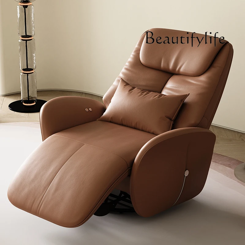 Leisure single sofa retractable electric recliner lazy multi-functional leather living room rocking chair
