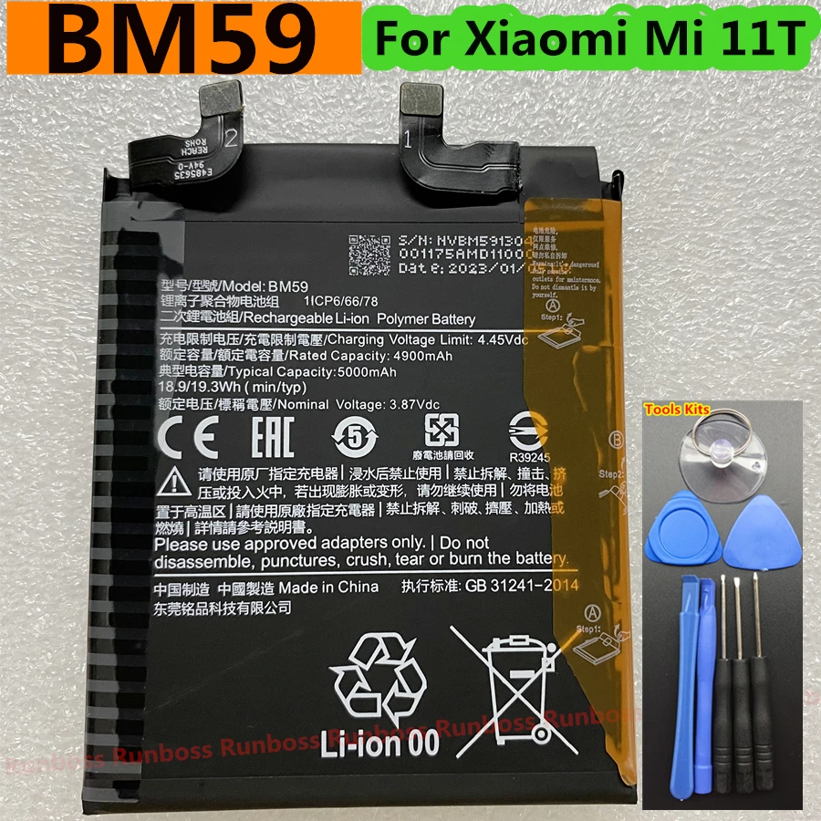 New Original BN5E BP42 BM58 BM59 for Xiaomi Mi 11 Lite 11T Mix 4 Poco X4 Pro Redmi Note 11 11E Pro 5G High Quality Phone Battery