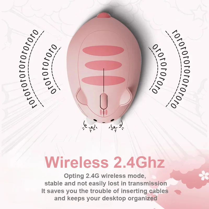 CHYI 2.4G Wireless Cute Mouse Cat Meow Creative Pink Cartoon Mause Ergonomic Mini 3D Optical Mouse For PC Laptop Kids Gift Girl