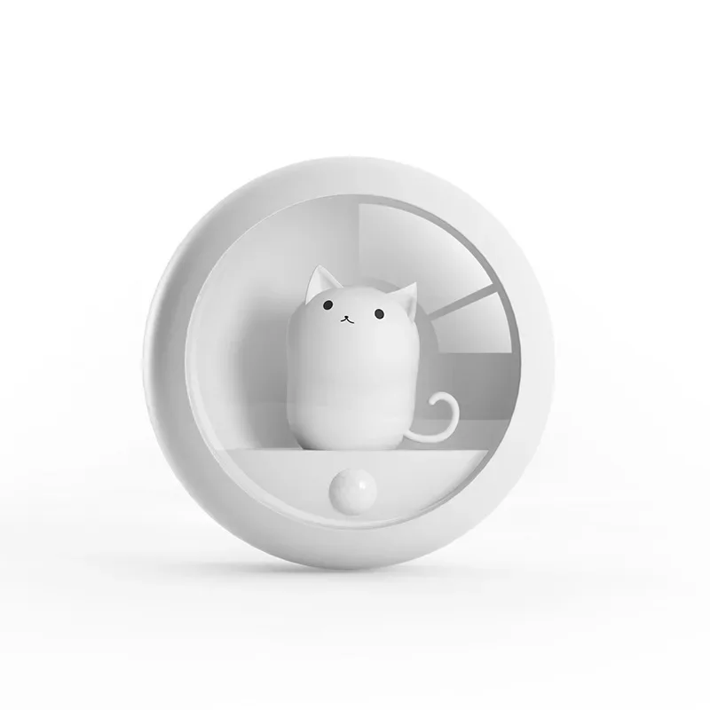 

Creative Human Body Induction Night Owl Small Night Lamp Cute Pet Cat Bedroom Ambience Light USB Cabinet Wall Lamp
