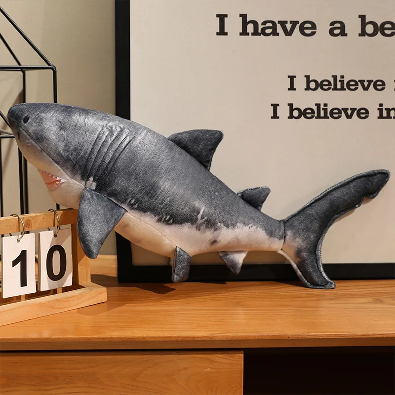 55cm New Realistic Shark Plush Toy Large  Stuffed Animal Soft Pillow Ocean Birthday Home Decor Gift Cushion Doll Christmas Gift