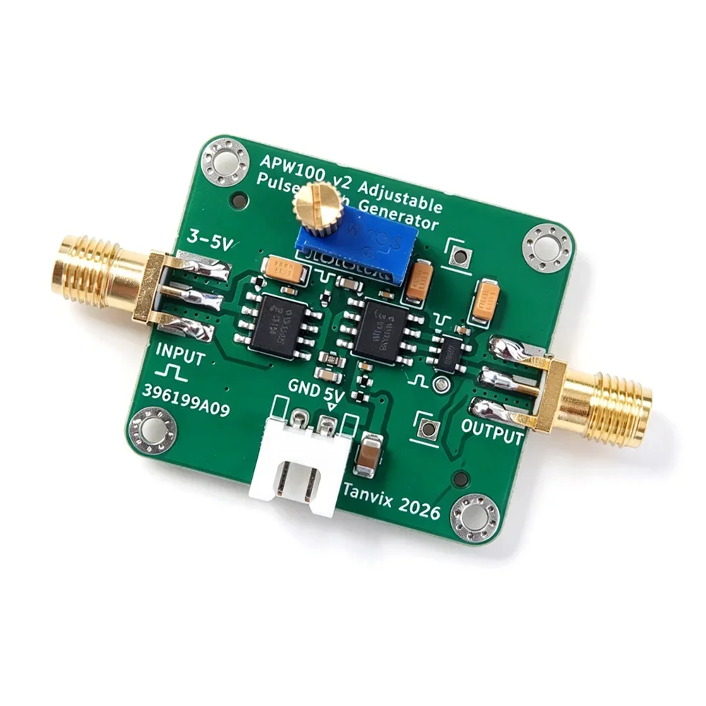 Sub-Nanosecond Adjustable Pulse Width Generator Module Non-Inverting External Trigger 0-10ns SMA 5V High Speed Signal Source