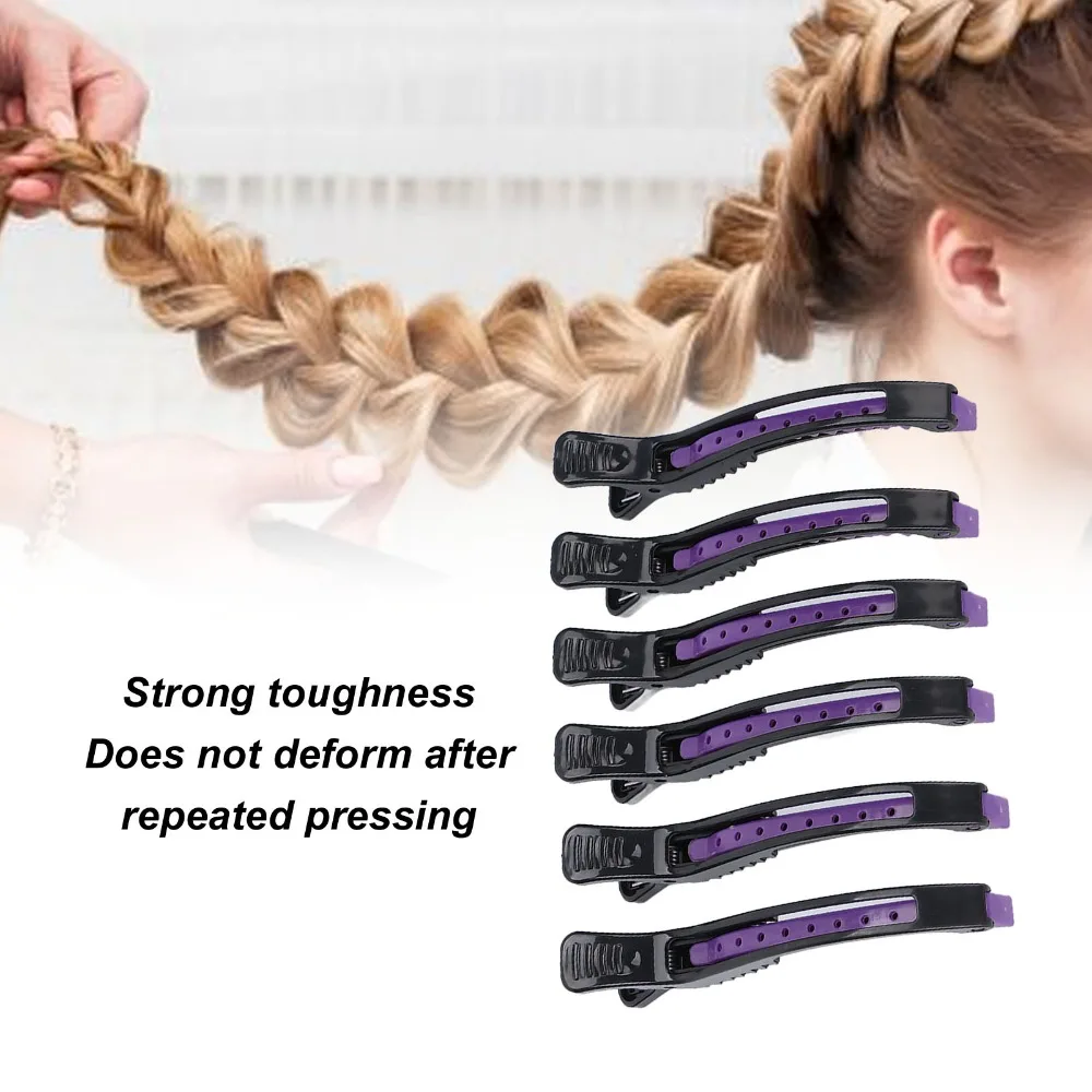 6 PCS Non Slip Professional Hair Clip Lightweight ABS Plastic Sectioning Hair Clip Portable Design Durable Salon Hair Clip