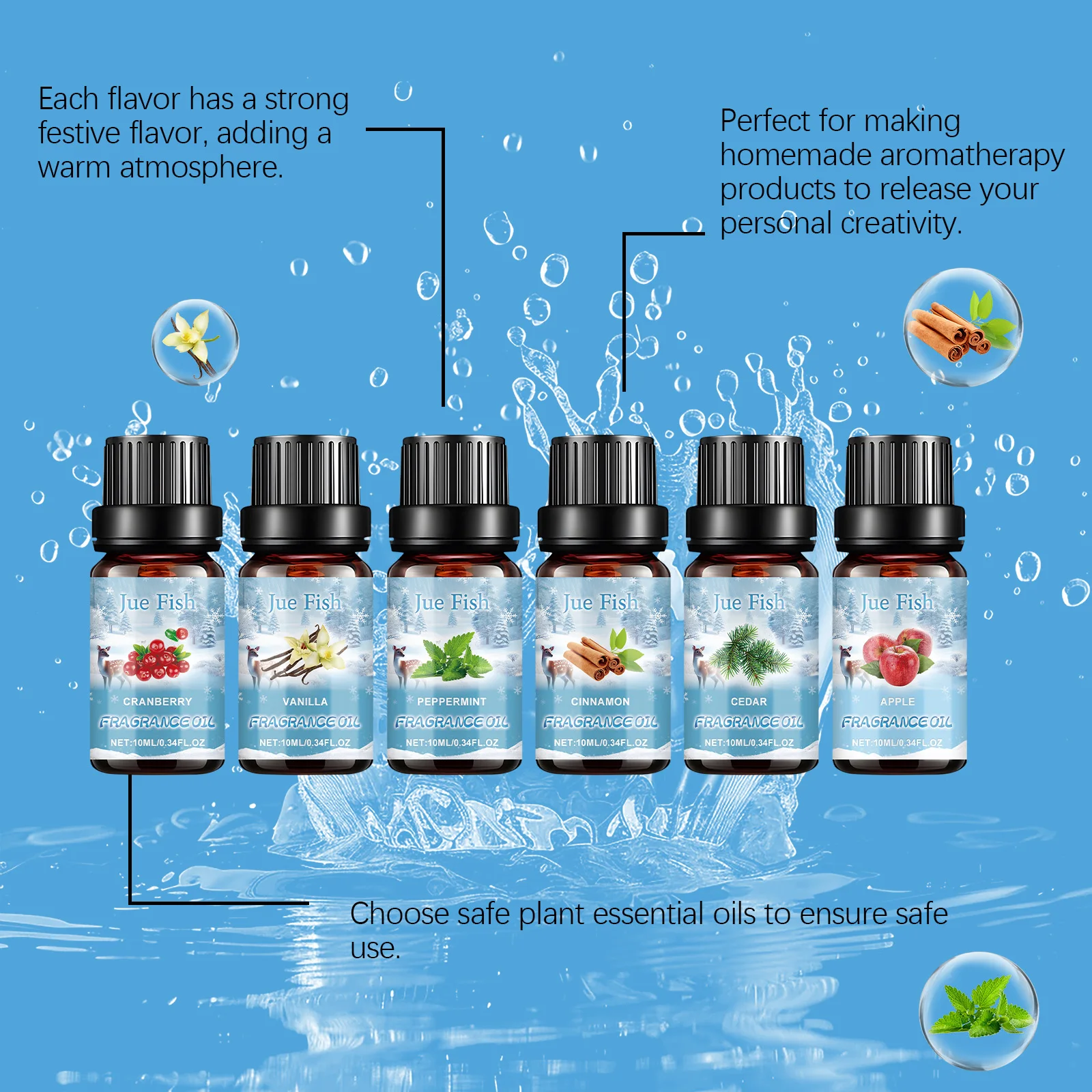 Winter Fairyland Fragrance Oil Set Pure Organic Plant Extract Christmas Gift Oil for Diffuser Humidifier Candle Soap Making image 6