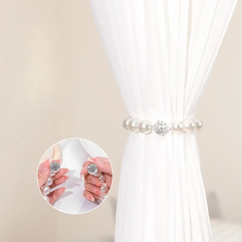 2pcs Magnetic Curtain Clips Binding Rope Curtain Holders Tie Back Buckle Tie Back Curtain Decorative Accessories