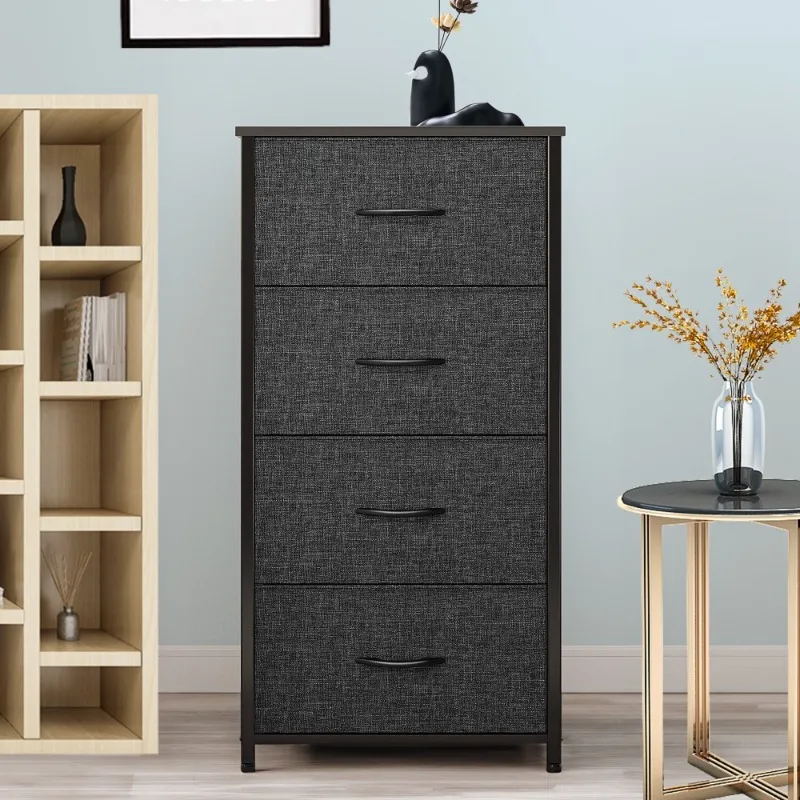 

Hot Sale.4 Drawer Dresser Fabric Chest of Drawers Furniture Storage Organizer for Living Room,Bedroom,Hallway