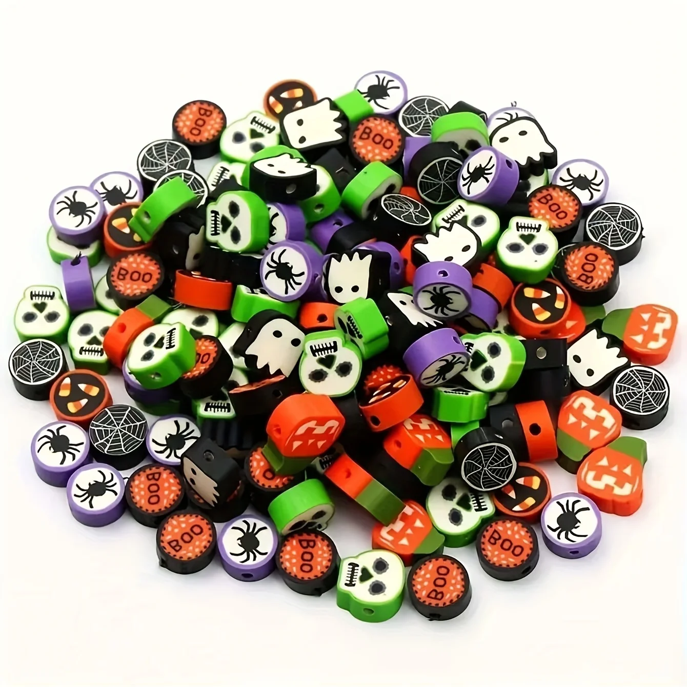 50 Stück weiche Keramikperlen für Halloween, können als Schmuckarmbänder zum Selbermachen verwendet werden