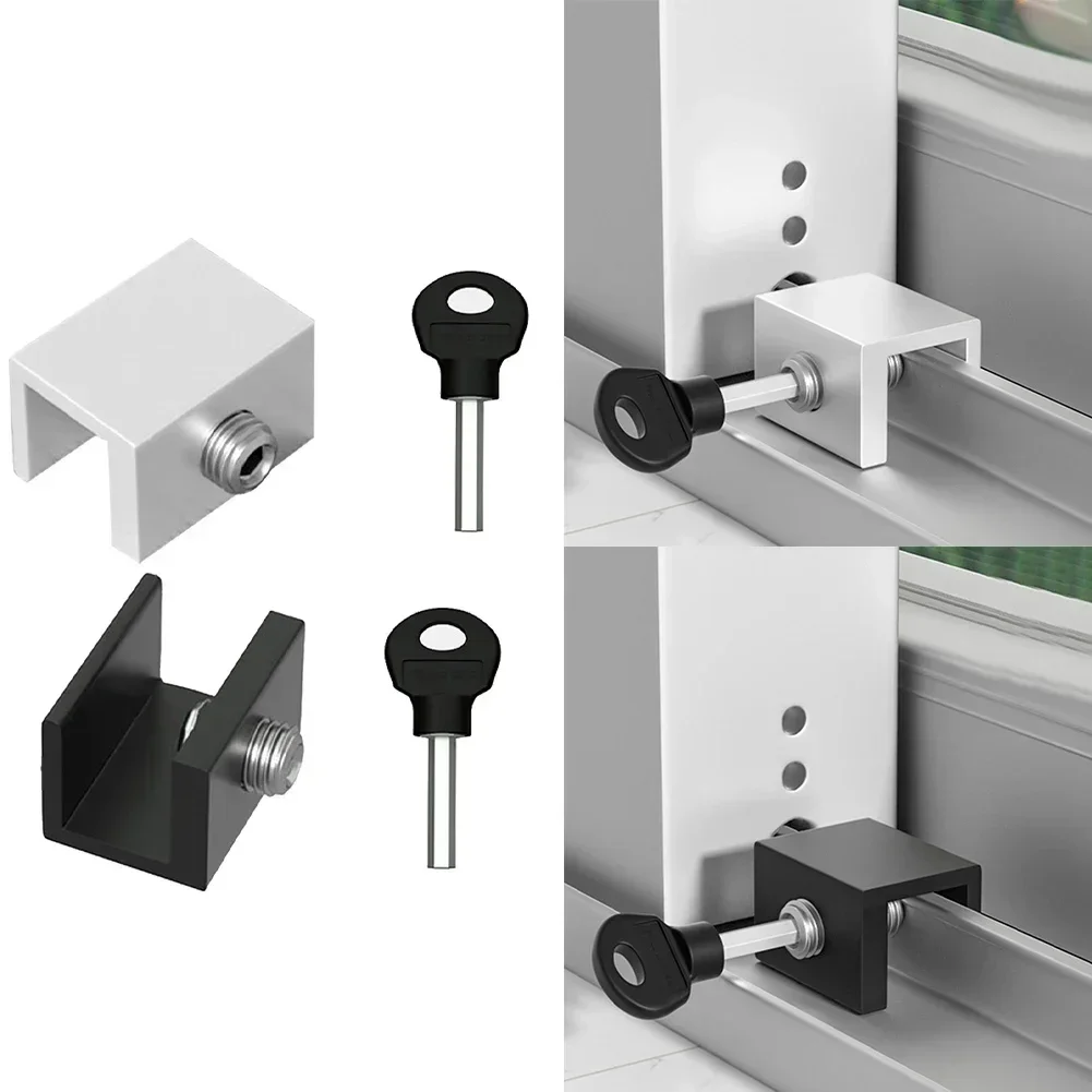 Window Locks Locator Adjustable Sliding Lock Stopper Clips Security Safety Locks For Kids Pets Home Fixed Limit Device