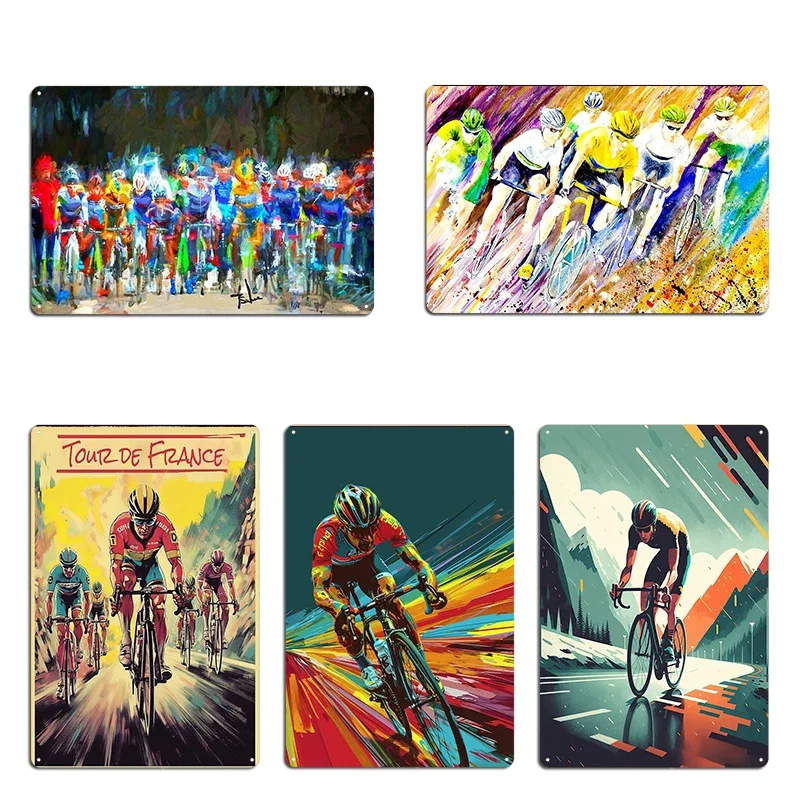 The Start A Fast Bike Ride Tour de France Poster Metal Plaque Custom Wall Decor Garage Wall Mural Plates Tin Sign Poster