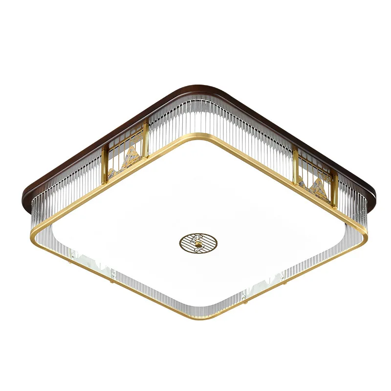 

New Chinese style, ceiling light, all copper, solid wood, living room light, Chinese style, new, simple, atmospheric