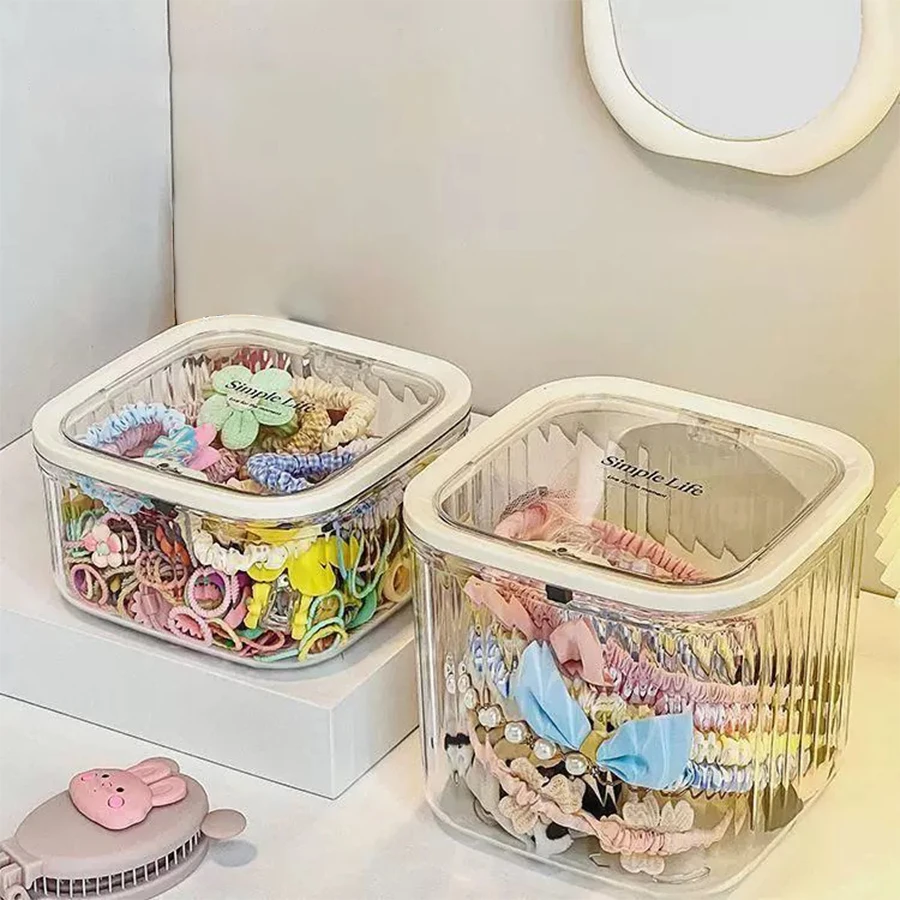 

1pc，S/MJewelry bracelet handbag, large-capacity jewelry box with lid for tabletop, girl's elastic hairband hairpin organizer box