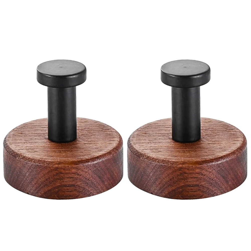 

2pcs Solid Wood Wall Hooks Adhesive Bathroom Coat Hooks Utility Clothes Hanger Key Rack Mount Hardware