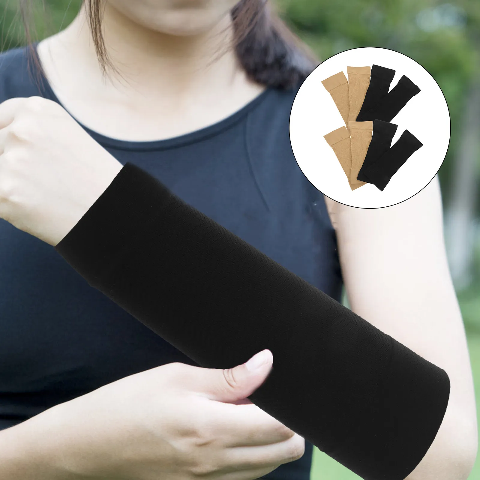 

5 пар компрессионных рукавов для рук, дышащие эластичные рукава-бандажи для верхней части руки, утягивающие рукава-шейперы для тренировок, для мужчин