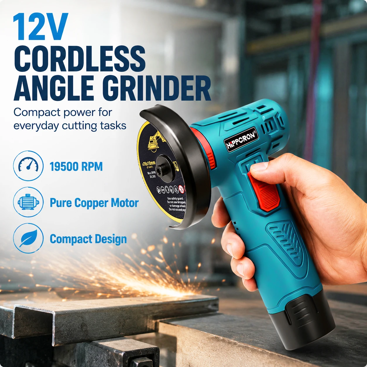 Hippcron 19500 RPM 전기 휴대용 앵글 그 - Brushless Angle Grinder Battery Powered 리뷰 및 가격