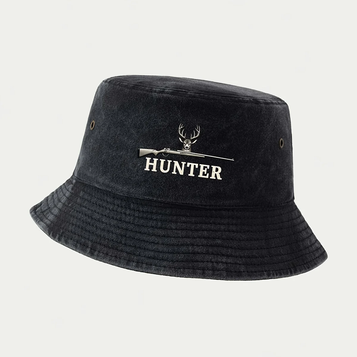 High-Quality Hunter Stag Antler Rifle Print Fisherman Hat Fishing Lure Essential Fishing Cap Foldable Storage Easy Portable Buck