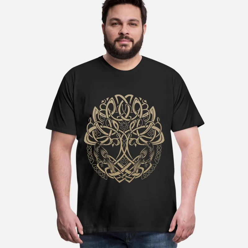 

Viking Yggdrasil Tree of Life Odin's Ravens 0414 Nordic Gift T-Shirt Viking Runes Norse Myths Graphic clothes All size tops